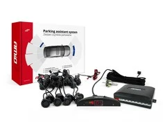 Parkavimo pagalbos sistema LED, 8 juodi jutikliai GOLD 18 mm AMIO-01603
