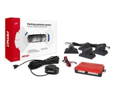 Parkavimo pagalbos sistema TRUCK/BUS, 4 juodi jutikliai su garsiniu signalu 19 mm AMIO-02278
