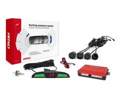 Parkavimo pagalbos sistema LED COB, 4 juodi jutikliai 22 mm AMIO-02281