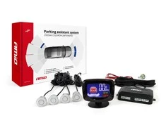 Parkavimo pagalbos sistema LED-GRAF, 4 sidabro spalvos jutikliai 22 mm AMIO-01561