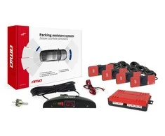 Parkavimo pagalbos sistema LED, 4 juodi jutikliai, vidinis montavimas 16,5 mm AMIO-02255