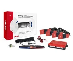 Parkavimo pagalbos sistema MAX LED, 4 juodi jutikliai, vidinis montavimas 16,5 mm AMIO-02291