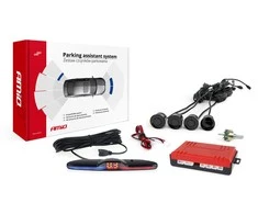 Parkavimo pagalbos sistema MAX LED, 4 juodi jutikliai 22 mm AMIO-02287