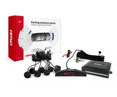 Parkavimo pagalbos sistema LED, 8 juodi jutikliai 22 cm AMIO-01560