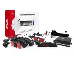 Parkavimo pagalbos sistema LED, 8 juodi jutikliai, vidinis montavimas 16,5 mm AMIO-02256