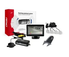 Amio Parkavimo pagalbos sistema TFT01 4,3" su HD-502-IR kamera, 4 sidabro spalvos jutikliai