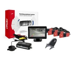 Amio Parkavimo pagalbos sistema TFT01 4,3" with HD-502-IR kamera, 4 juodi jutikliai, vidinis montavimas