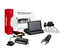 Amio Parkavimo pagalbos sistema TFT02 4,3" su HD-502-IR kamera, 4 sidabro spalvos jutikliai