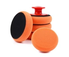 Automobilio vaško/poliravimo pagalvėlių rinkinys su rankena, 125 mm, 5 vnt., AMIO-02903