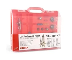 Lempučių ir saugiklių rinkinys, 18 vnt., h1+h7, amio-01498