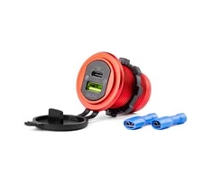 Automobilinis atsparus vandeniui įkroviklis USB + USB-C 12/24 V MOD-09, AMIO-02859