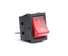 Amio Stačiakampis jungiklis 12V/230V, raudonas