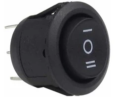 Jungiklis juodas apvalus 12v 230v bu03 amio-03614