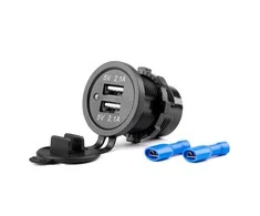 Amio Vandeniui atsparus telefono įkroviklis 2xUSB 12/24V MOD-04