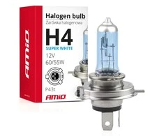 Halogeninė lemputė H4 12V 60/55W UV filtras (E8) itin balta amio-01269