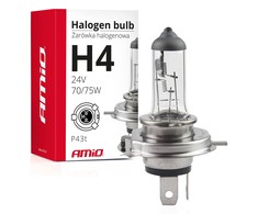 Halogeninė lemputė H4 24V 75/70W UV filtras (E8) amio-01267