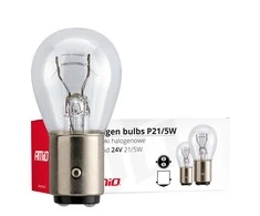 Halogeninės lemputės P21/5W Bay15D 24V 21W/5W 10 vnt. (e4) amio-01007