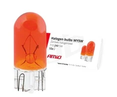 Amio Halogeninė lemputė WY5W T10 5W W2.1x9.5d AMBER 24V