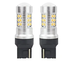 LED lemputės Canbus 3030 24smd T20 WY21W oranžinės gintaro spalvos 12v 24v amio-02393