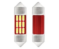 LED lemputės CANBUS 4014 12SMD festoon C5W C10W C3W 31mm baltos 12V 24V amio-01631