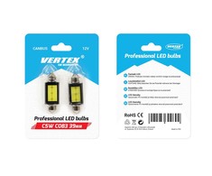 Amio LED lemputė Vertex Canbus COB3 Festoon 39mm Balta 12V 2vnt.