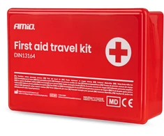 Apteczka samochodowa dėžutėje plastikowym din13164 amio-05011
