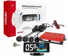 Parkavimo pagalbos sistema LED-GRAF 3D, 4 juodi jutikliai 21,5 mm AMIO-03185