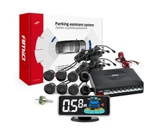 Parkavimo pagalbos sistema LED-GRAF 3D, 8 juodi jutikliai 21,5 mm AMIO-03191
