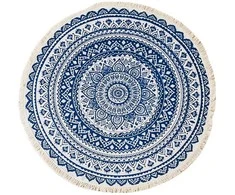 Ag491F Apvalus boho stiliaus kilimas su kutais 90x90cm
