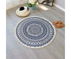 Ag491F Apvalus boho stiliaus kilimas su kutais 90x90cm