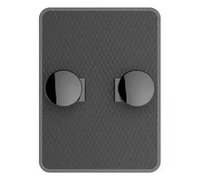 Ag807 Dvigubas sieninis kabliukas iš ABS plastiko, 5,5x7,5 cm, juodas