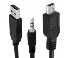 Ak287 Kabelis mini USB - USB ir miniJack 3,5 mm, 50 cm