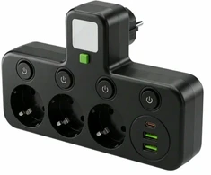 ATL DA706A Listwa zasilająca 3x230v rozdzielacz 3xusb + lampka