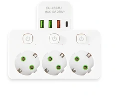 ATL DA714C Listwa zasilająca 3 gniazda + 3xusb + usb-c 3m