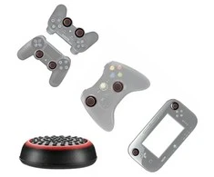 Kx11E Silikoniniai valdiklio dangteliai PlayStation ir XBOX, 22 mm, juoda-raudona