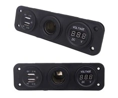 Pls37A 12V cigarečių degiklio lizdas su dviem 5V USB