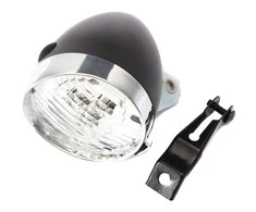 Aptel Retro stiliaus priekinė dviračio lempa ZD14A LED, juoda ir chromuota