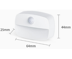 ATL LED naktinė lemputė su judesio jutikliu, 3000K, 6x4x2 cm, balta