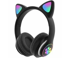 Aptel Belaidės ausinės ZS7F su LED kačių ausimis ir Bluetooth 5.0, juodos