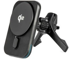Magnetinis belaidis automobilinis įkroviklis Qi2 15W – prie ventiliacijos/prietaisų skydelio AMIO-04180