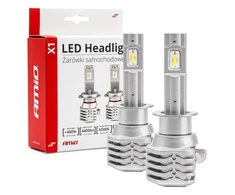 LED automobilių lemputės x1 serija h1 6500k canbus amio-02963