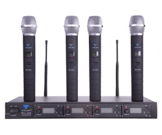 Azusa PLL-400 UHF mikrofonas 4 kanalai (4 delniniai mikrofonai)