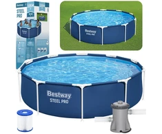 Baseinas Ogrodowy Stelażowy Z Pompą Mėlyna 305 cm x 76 cm Bestway 56679