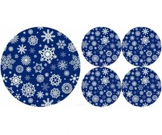 BERTONI EE Padėklų rinkinys apvaliems stalams 1+4 - SNOW