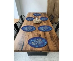 Bertoni 6D apvalaus stalo kilimėlių rinkinys - MIDNIGHT