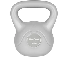 Kettlebell Bituminis svarmuo 16 kg pilkas REBEL ACTIVE
