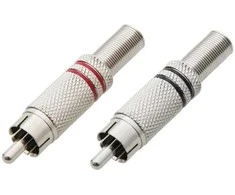 Blow 1031# RCA metalinis kištukas (juodas + raudonas)
