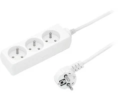 Blow 2577# PS-370 maitinimo ilgintuvas 3 lizdų su įžeminimu 5 m baltas 3x1,5 mm
