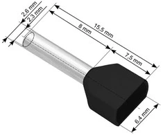 Blow Izoliuota jungties įvorė 2x1.5/8 juoda