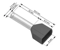 Blow Izoliuota jungties įvorė 2x2.5/10 pilka